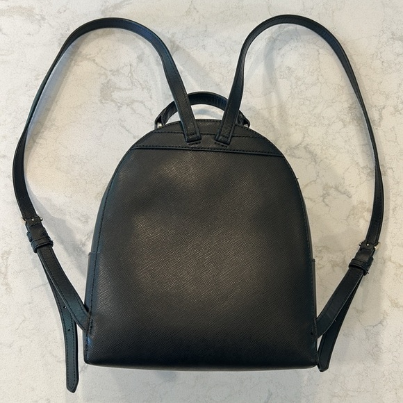 Kate Spade Black Perry Leather Backpack Gold Hardware Pockets - Picture 4 of 15